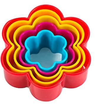Mesmeriser Cookie Cutters Shapes - Pack of 5 Flower Shape Biscuit Cutter Set for Fun Time with Kids