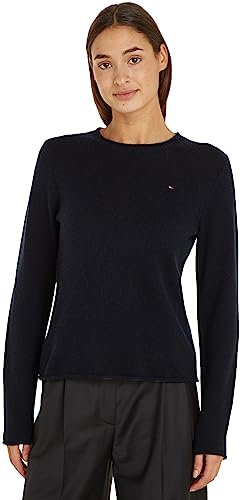 Tommy Hilfiger Pullover Donna Soft Wool C-Neck Sweater Pullover in Maglia, Blu (Desert Sky), 3XL