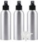 PQPAUTY 3 Piezas Pequeño 200ml botella de spray pulverizador Botella de Aluminio Plata con Bomba en Negro Niebla Fina Atomizador para Perfume Viaje Artículos de Agua Cosmético, con Embudo
