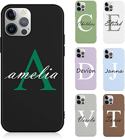 Yoedge Personalisierte Handyhülle für iPhone 16 15 14 13 12 Pro Max 11 Mini Xr Xs X 8 7 Plus SE 2022 6,Personalisiert Benutzerdefinierte Name & Name Text Individuelle Dünn Weiche Silikon Schutzhülle
