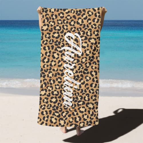 mxn Strandtücher mit Leopardenmuster, personalisiertes Strandtuch, Leoparden-Strandtuch, Braut-Strandtuch