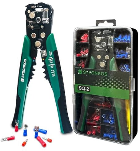 SYEONKOS Wire Strippers, Strippers Electrical with 260PCS Terminals, 3 in 1 Wire Cutters, Cable Stripper, Wire Crimping Tool, Electrical Wire Strippers Terminal Crimper (SQ-2)