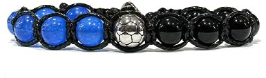 clorophilla. Armband Fußball Teams Serie A Fan verstellbar aus Steinen und Stahl – Herren Damen und Kinder – robust und hochwertig – Geschenk für Fußballfans, Taglia unica, Baumwolle