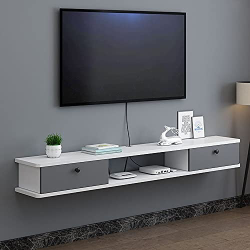 Schwebender TV-Ständer, Matte schwebende Unterhaltungswandeinheit mit Kabelmanagement und Schublade, für kleine Wohnungen, Büro, Wohnzimmer, Schlafzimmer/D / 120 cm