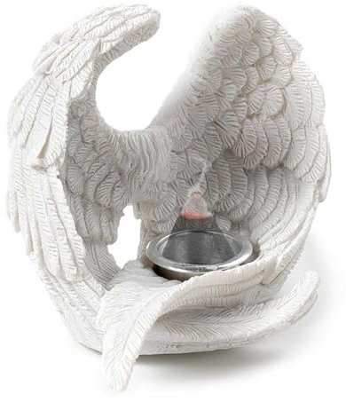 Deko Backflow Räucherkegel Halter ''Angel Wings'' - Engelflügel Räuchergefäß - Höhe 7 cm - Dekoration Engel Schutzengel Räucherengel