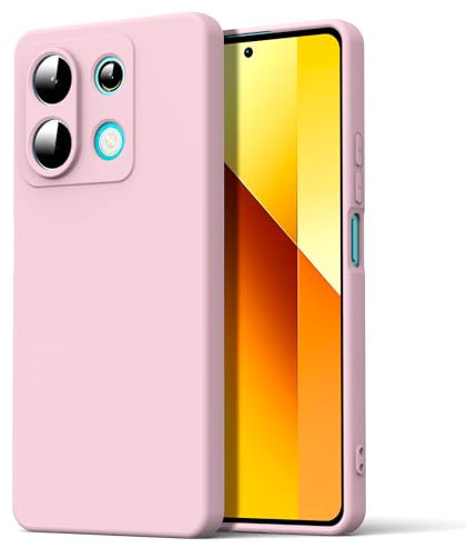 Byvuwiay Cover per Xiaomi Redmi Note 13 5G, Morbida Silicone Liquida TPU Protettivo Ultra Slim Custodia Antiurto, Custodia Compatibile con Xiaomi Redmi Note 13 5G - Rosa