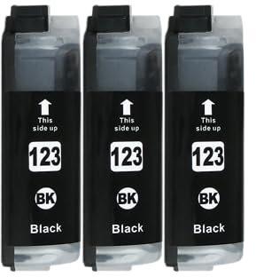 3 XL Druckerpatronen kompatibel zu LC-123 BK Schwarz für Brother MFC-J470DW MFC-J870DW MFC-J4410DW MFC-J6720DW MFC-J6920DW DCP-J132W DCP-J152W DCP-J172W DCP-J552DW DCP-J752DW DCP-J4110DW