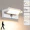 KUKAK LED Wandleuchte Aussen mit Bewegungsmelder,36W Aussenleuchte Wand,IP65 Wasserdichte Außenwandleuchte 3000K Warmweiß Wandlampe Innen,Außenlampe mit 350° Schwenkbar Panel für Garten Terrasse Weiß
