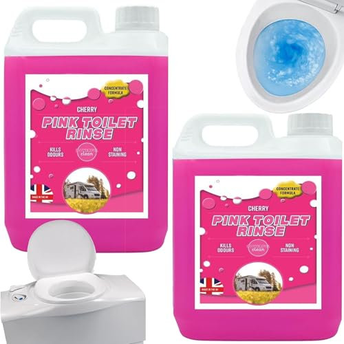 2.5L Pink Toilet Rinse Disinfectant Bottles For Caravans, Motorhome & Portable Toilets (1)