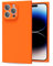 oakxco for iPhone 14 Pro Case Silicone Square Edge, Y2k Rectangle Soft Rubber Gel Cute Phone Case for Women, Girly Aesthetic Trendy Design, Thin Slim Matte TPU Protective Cover, Neon Orange
