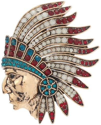 Broche Indienne en Métal, Bouton De Revers De Dessin Animé, Épingle À Revers Rétro, Coiffure Indienne pour Vêtements, À Dos, Accessoires De Chapeau