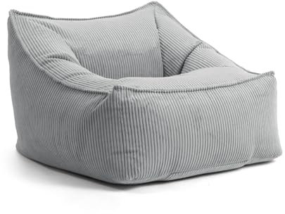 mokebo Sitzsack Sessel aus Cord 'Der Lümmel', XXL Sitzsack, Cord Sessel oder Sitz Sessel für Wohnzimmer und Wintergarten, auch als Riesensitzsack in 83x73x60 (BxHxT in cm) in Grau