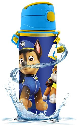 600ml Paw Patrol Aluminium Water Bottle - Vacuum Flask for 6 Hours Hot and 8 Hours Cold Drinks, Leak Proof Drink Bottle For School, Sports Water Bottle for Kids Boys
