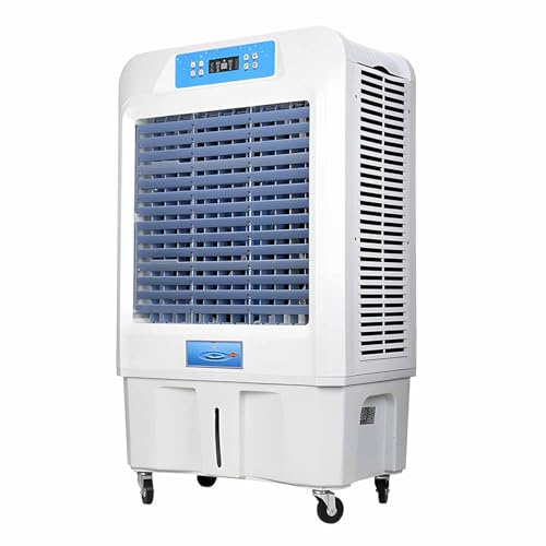 KIBONCY Enfriador de Aire evaporativo portátil, con Tanque de 100L, Control Remoto/Control Manual, 3 velocidades, para Patio Garaje Industria Comercial A