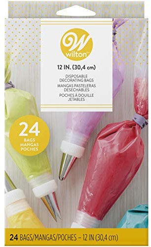 Wilton Poches à Douille Jetables 24 Pcs, pour Douilles de Glaçage, Coupleurs, Décorer Pâtisseries, Gâteaux, Cupcakes, Biscuits, Disposable Decorating Bags - 30 cm