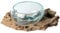 Wogeka - Glas-Schale Ø 12-14 cm auf Wurzel-Holz - im modernen Style als Geschenk-Idee zur Dekoration Schale S