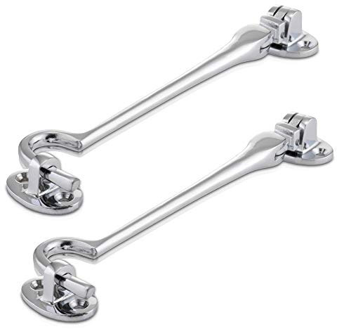 XFORT® 100mm Chrome Cabin Hook and Eye Latch, Door and Gate Latches