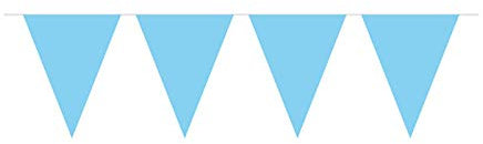 PARTY DISCOUNT Wimpelkette hellblau, 10 m