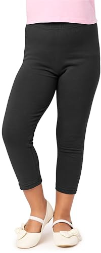Merry Style Mädchen 3/4 Leggings aus Baumwolle MS10-226 (Schwarz, 158 cm)