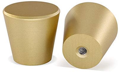 LONTAN 10 Pack Gold Cabinet Knobs Cylinder-Shaped Cupboard Knobs for Dresser Drawers Aluminum Alloy Kitchen Knobs