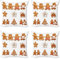 ABAKUHAUS Lebkuchenmann Kissenbezug Set (4 Stück), Haus Baum, moderner doppelseitiger Digitaldruck, 40 cm, Pale Brown White
