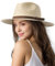FURTALK Sun Hats for Women Men Adjustable Summer Panama Fedora Wide Brim UPF 80+ Foldable Packable Straw Beach Hat, Beige-Khaki Belt, L-XL