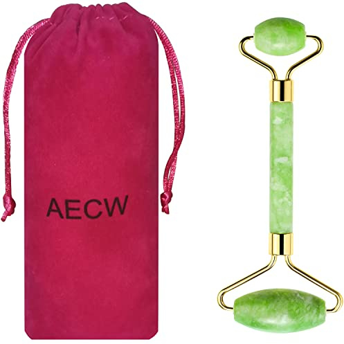 AECW Rouleau de jade naturel pour le visage et les yeux Rouleau de massage facial silencieux