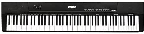 Fame DP-88 Stage Piano, E-Piano mit 32-facher Polyphonie, 88 Tasten, 16 Songs, 140 Sounds, Lautsprechern, anschlagdynamischer Klaviatur, Schwarz