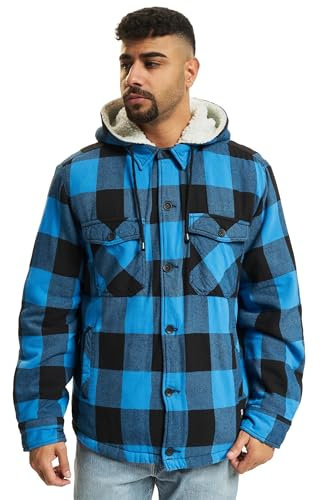 Brandit Lumber Jacket Hooded, Farbe: black+blue, Größe: 4XL