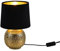 meineWunschleuchte Tischleuchte mit Keramikfuß Gold und Samtschirm Schwarz, Höhe 26cm
