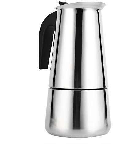Joyzan Caffettiera Moka Pot, Stovetop Espresso Coffee Maker Latte Caffe Macchina Caffè Cappuccino Induction Classica Acciaio Inox Italiana Induzione per Fornelli Inossidabile Portatile Cuban, 450ml