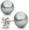Damen Perlenohrringe Grau Süßwasser Zuchtperlen Knopfform Grau Farbe SECRET & YOU - Perlen Ohrstecker Sterling Silber 925 - Erhältlich in 4 Größen von 8-11 mm