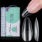TOMICCA 240Pcs Short Almond Nail Tips - Acrylic Full Cover Matte No-File Extensions | Pre-Buffed Traceless Fit for Salon & Home DIY, 12 Sizes (Clear)