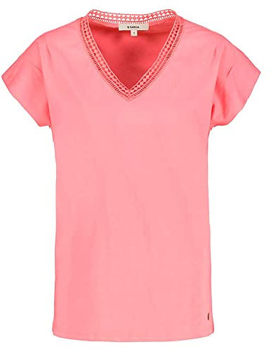 Garcia T- Shirt à Manches Courtes, Rose Lever de Soleil, XL Femme