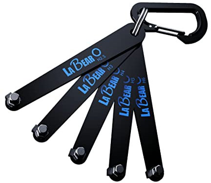 LABEAR - Metric HEX Ultra Low Profile Offset Screwdriver Set 5 Piece, 90 Degree Straight Slim Plate for Tight Area, EDC Screwdriver 5pcs Set