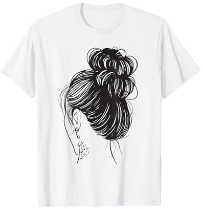 Women Life Freedom Persische Kalligraphie-Ohrringe, kein Hijab T-Shirt