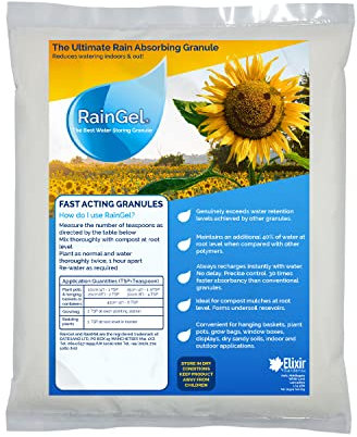 Elixir Gardens 500g Bag Water Retaining Crystals | Gel Granules for Hanging Baskets, Pots, Growbags, Flower Beds, Borders & Turf | Absorbant Moisture Control | 100g-25kg