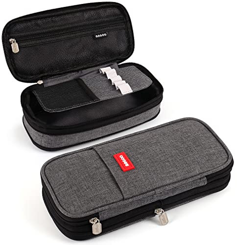 MAMUNU Mäppchen Mädchen Teenager, Federmäppchen Groß Kapazität, Schlamppermäppchen, Federtasche Mädchen, Pencil Case Aesthetic, Mäppchen Reißverschluss für Schule & Büro (Dark Grey)