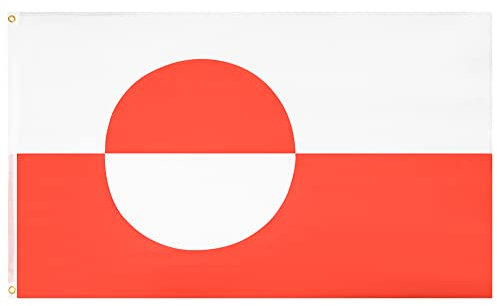 MUWO Flagge Nations Together 90 x 150 cm Nationalmanschaften, doppelseitige Gartenflagge, wetterfeste Fanflagge, Fußballflagge Polyester Länderfagge Deutschland mit Ösen (Grönland)