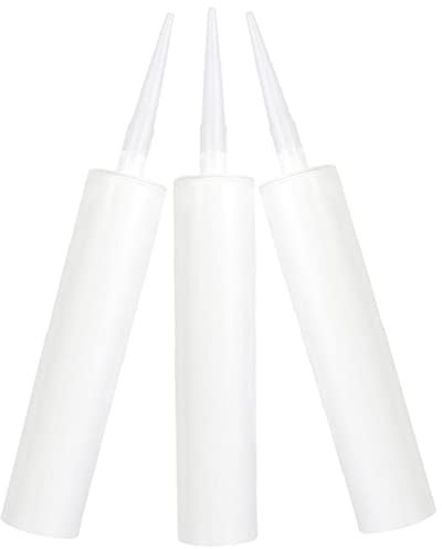 NUOBESTY 3 Pièces Outils De Coulis De Tuyau Vide Outils De Carrelage Mastic Transparent Tubes De Mastic De Calfeutrage Vides Cartouche De Calfeutrage Remplissable Buse D'Extension De