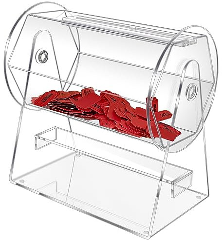 Acryl Gewinnspieltrommel Klar Tombola Spinner Käfig Transparent Tombola Ticket Box für Lotteriespiele Bingo Tombola