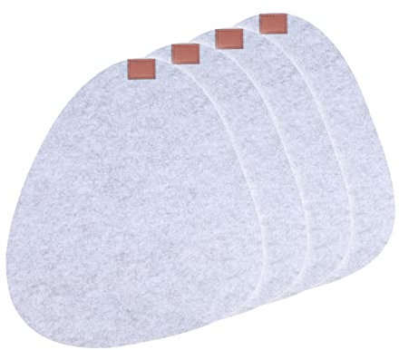 Platzset 4-teilig Filz oval Platzmatte Platzdeckchen Tischset Hellgrau neuetischkultur
