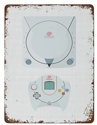 Sega Dreamcast Computer Retro Digital Art Blechschild Retro Wanddekoration für Vatertag Männer Höhle Zuhause Cafés Büro Geschäft Pubs Club 20,3 x 30,5 cm