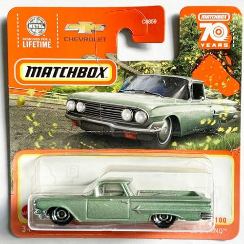 Matchbox - 1960 Chevy El Camino [Green] grün 29/100 (HLC72) - Modellauto - Klassiker - Kinder ab 3 Jahren - Unisex - 11 x 11 x 4 cm - 1 Count - 0 Batterien - Metall - Auto - Erwachsene