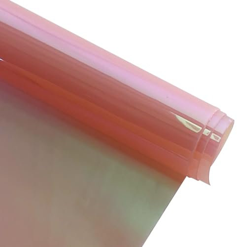 XHT 30 x 135cm Holographische Frosted Kunstleder Roll Transparent TPU Vinyl Wasserdicht für Bogen Handtasche DIY Crafting (Rose)
