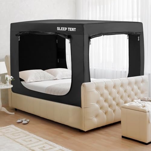 YAVIL Bed Canopy for Kids and Adults - Portable Full Bed Tent With 93% Blackout for Indoor Sleeping