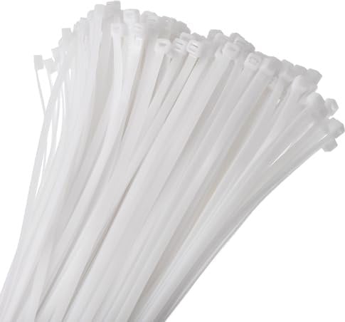sourcing map 100pcs 350mm/14 110 Lbs Cable Zip Ties Self-Locking Long Nylon Cable Tie Wraps 8mm for Cord Management, White