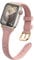 WoPail Leather Straps for Apple Watch Strap 38mm 40mm 41mm 42mm(Series 10), Women Replacement Genuine Leather Slim Strap for Apple Watch Series 10 9 8 7 6 5 4 3 2 1/SE/Ultra Watch Bands - Pink