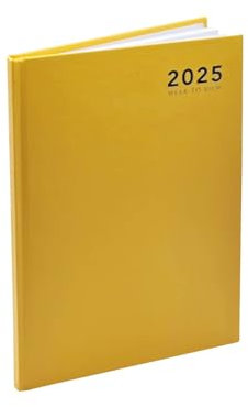 Kalender 2025, A4/A5/A6, Pastellfarben, modischer Terminplaner, Wochenansicht, Tag pro Seite, Schreibtisch-Terminplaner (A5, Wochenansicht, Gelb)