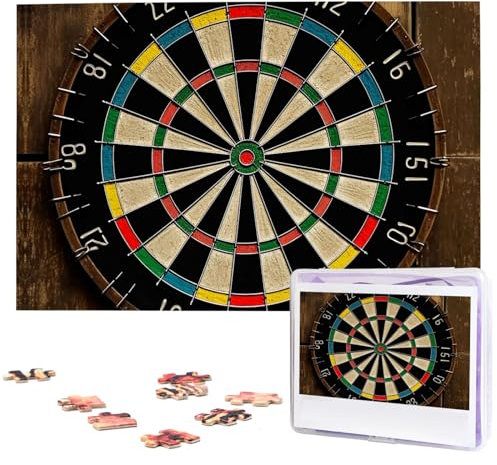 Wooden Puzzle Dart Board Jigsaw Puzzles 1000 Pieces for Adults Personalized Picture Puzzle Photo Puzzle for Adult Family Wedding Graduation, Puzzles Gifts